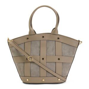 CHEVAL Made In Italy Leather And Suede Tulip Satchel